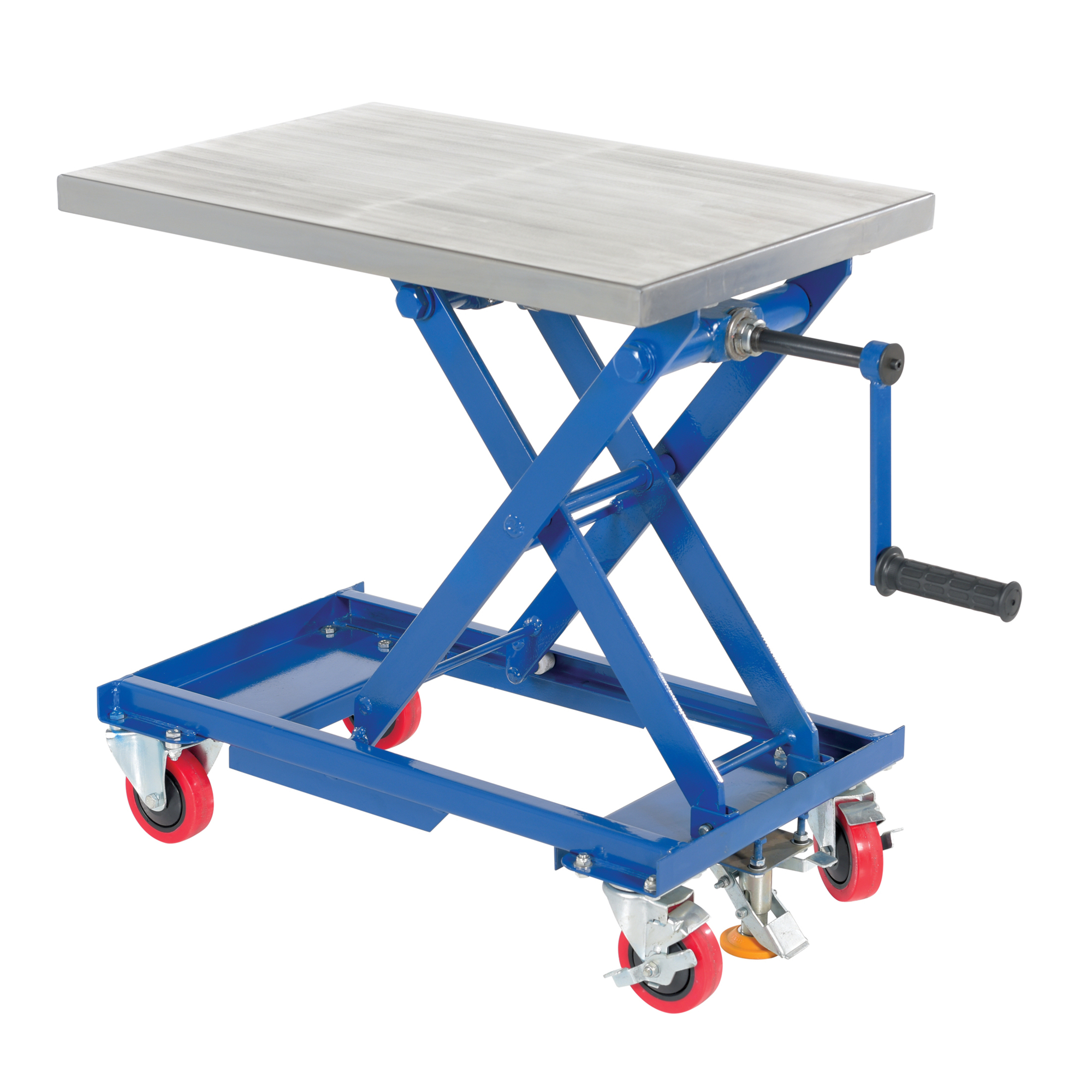 Vestil Mechanical Scissor Cart - 18in. x 28in., 330-Lb. Capacity, Hand Crank, 13.5in. to 28.5in. Height, Model# CART-330-M